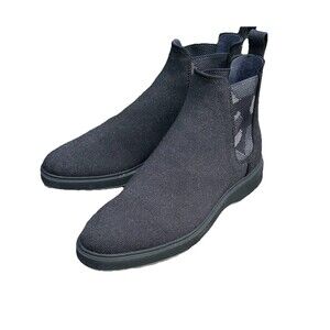 Mens Rothy's The Chelsea Granite Black Knit Merino Wool Blend Ankle Boots Size 9